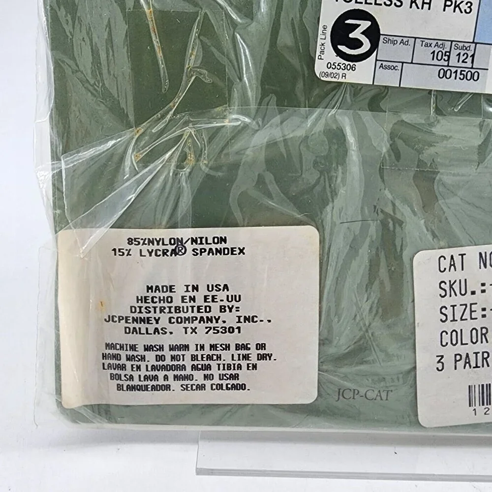 Vtg Pack of 3 JC Penney‎ Legwear Toeless Pantyhose Porcelain Size Regular